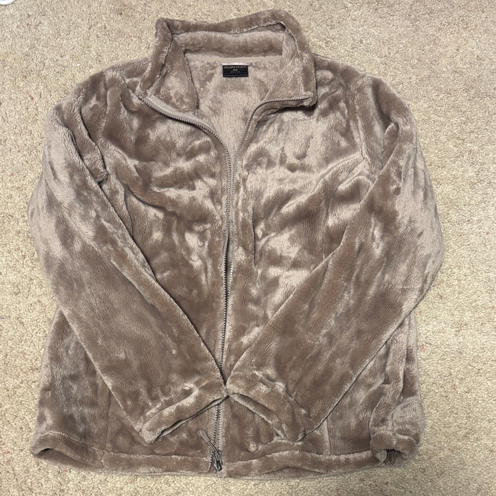 unisex brown fuzzy jacket
